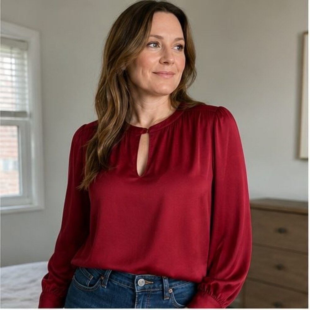 Camel Button Blouse - Picture 2 of 6